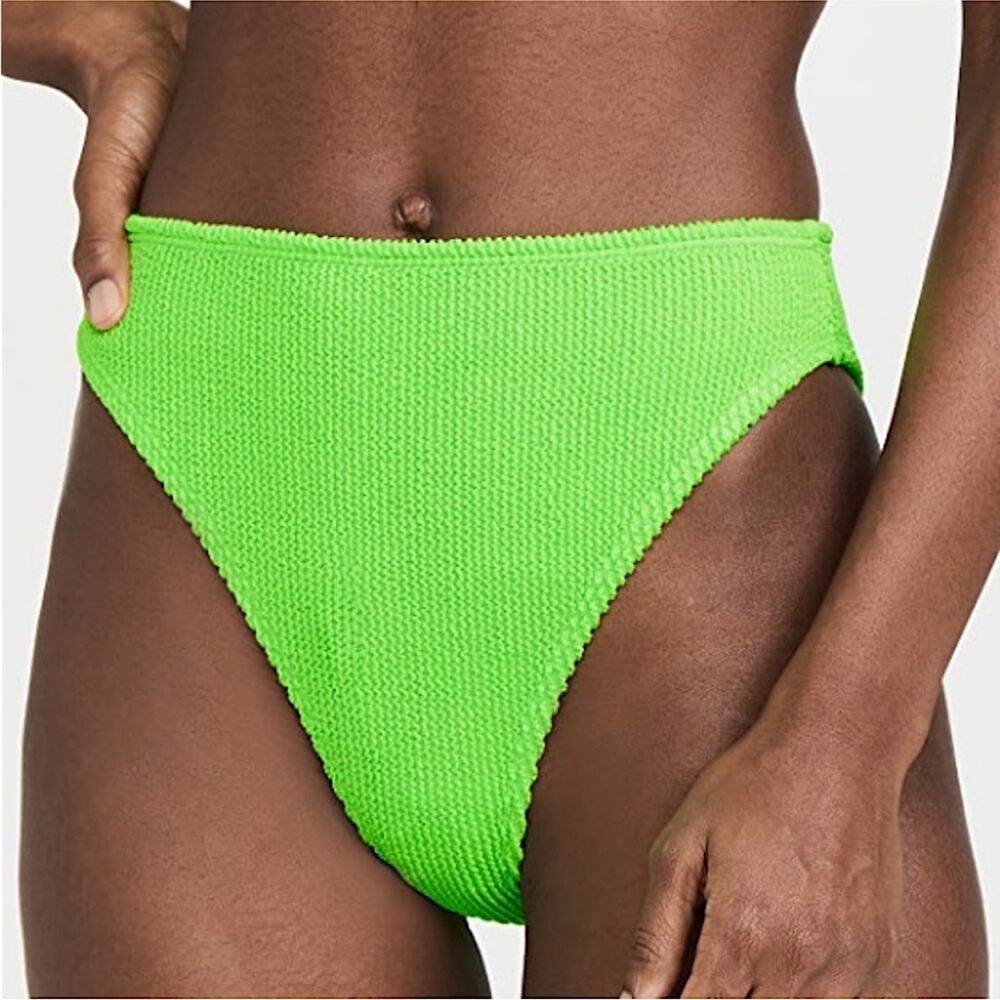 Good American Always Fits High Waist Neon Crinkle Bikini Bottoms